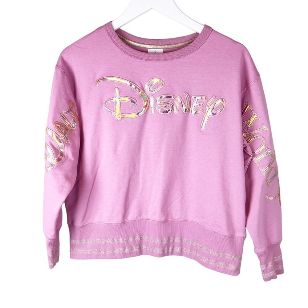 Walt Disney world 50th Anniversary Earidescent pink pullover sweatshirt women s